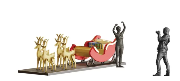 Abstract Sleigh and Reindeer